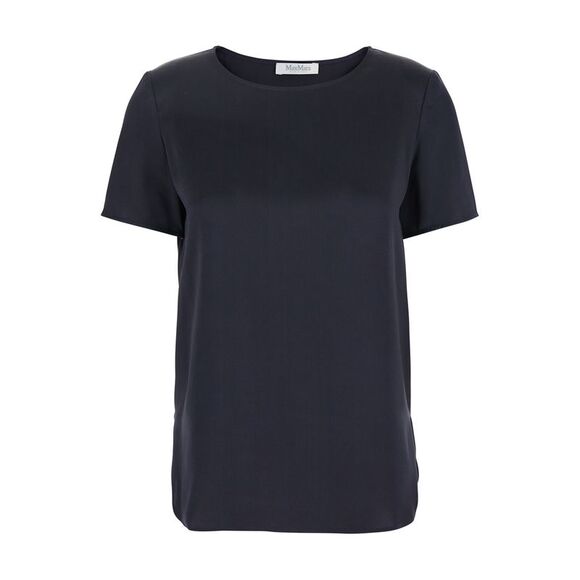 Max Mara Women 'Dida' Blue Crewneck T-Shirt In Silk Woman
